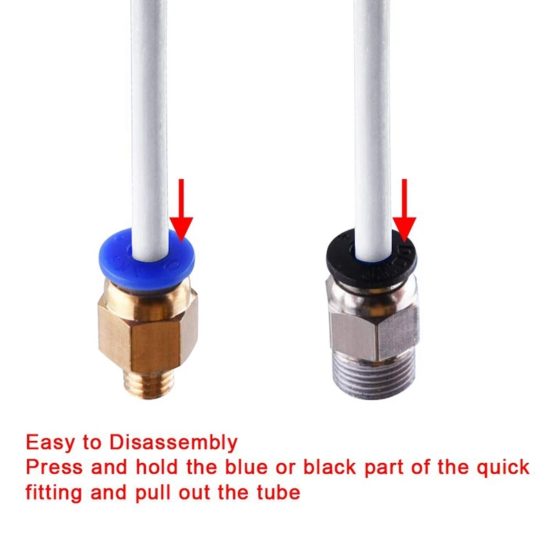 5 Pieces Ptfe Tubing (1.5M) with 10 Pieces Pc4-M6 Fittings and 10 Pieces Pc4-M10 Fitting Connector for 3D Printer