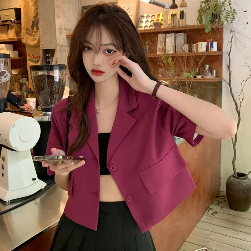 

Summer Casual Solid Basic Short Sleeve Blouse Women Turn Down Collar Blusas Office Lady Formal Shirt Street Fashion Cardigan Top