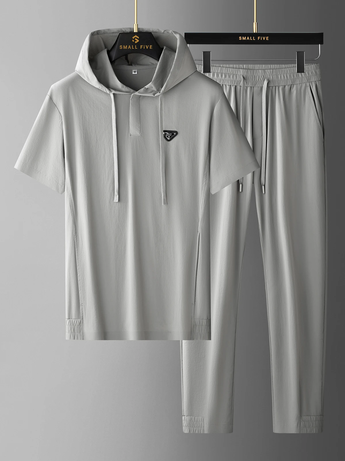 

Легкий летний высококачественный мужской спортивный костюм из двух частей: худи и брюки из ткани Bubble Cloth для активного отдыха