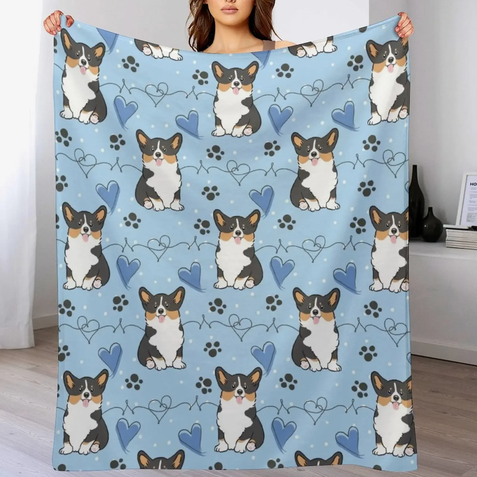 

Love Corgi - Black Tri Color 2 Throw Blanket blankets ands Blankets For Sofas Hairy warm for winter Blankets
