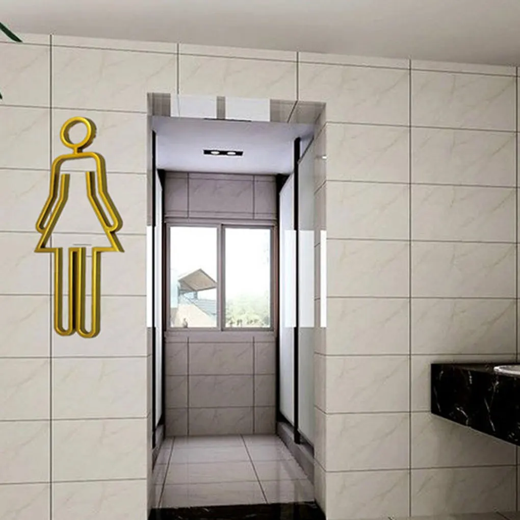 Acrylic Toilet Symbol Indicator Lightweight And Noticeable Convenient And Practical Toilet Door Sign