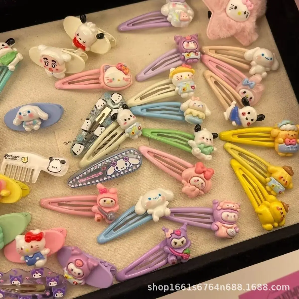 21 Stück Sanrio Hallo Kitty Haars pange Cartoon niedlichen Anime Student Haarschmuck Schmetterling Prinzessin Kopf bedeckung für Kinder Geschenke Spielzeug