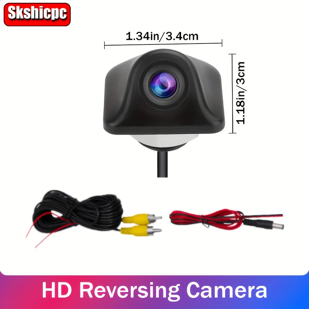 1pc HD Night Vision Wide Angle Reversing Camera, Rear View Parking Camera, Need Hard Wire Installation, No Battery Required.