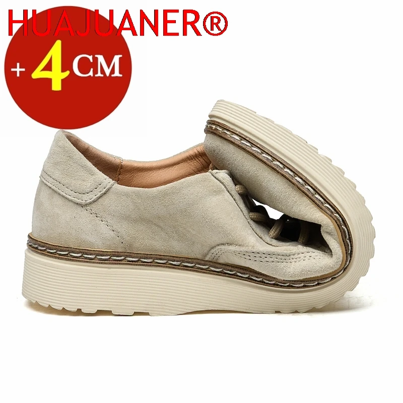 Scarpe casual classiche in vera pelle Sneakers Scarpe da ascensore da uomo Scarpe con rialzo per uomo Solette 4CM Sport Tempo libero più alto