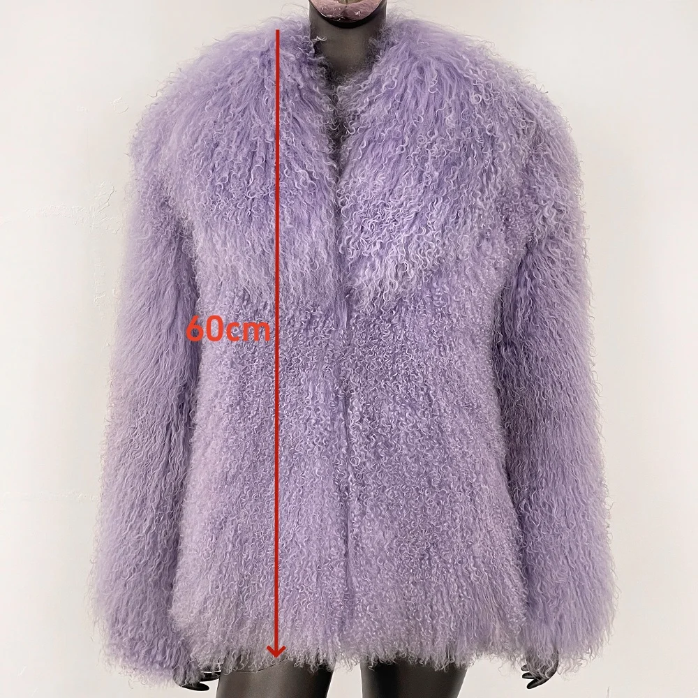 OFTBUY Natural Mongolia Sheep Fur Coat 2025 Winter Clothing Women Fashion Warm Thick Clothes Lady Elegant Real Fur Coat Female