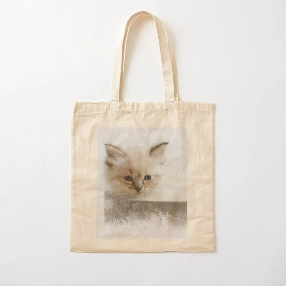 

Ragdoll Kitten Watercolour Photograph, Cat Tote Bag