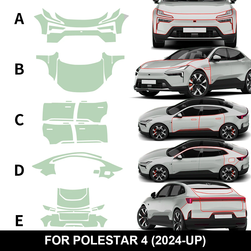 For Polestar 4 2024 2025 2026 TPU Paint Protection Film Pre-cut Clear PPF Car Anti-Scratch Bra Resistant Kit Decal Accessories