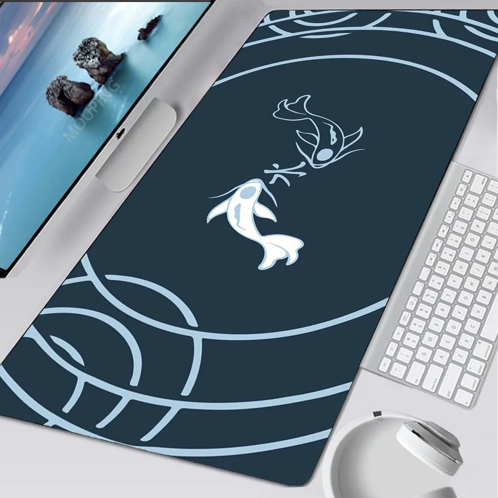 

Desk Pad Chinese Style Koi Xxl Mouse Pad Large Cute Black Mousepads Gaming Accessoroes Laptop Gamer Waterproof Keyboard Deskmat