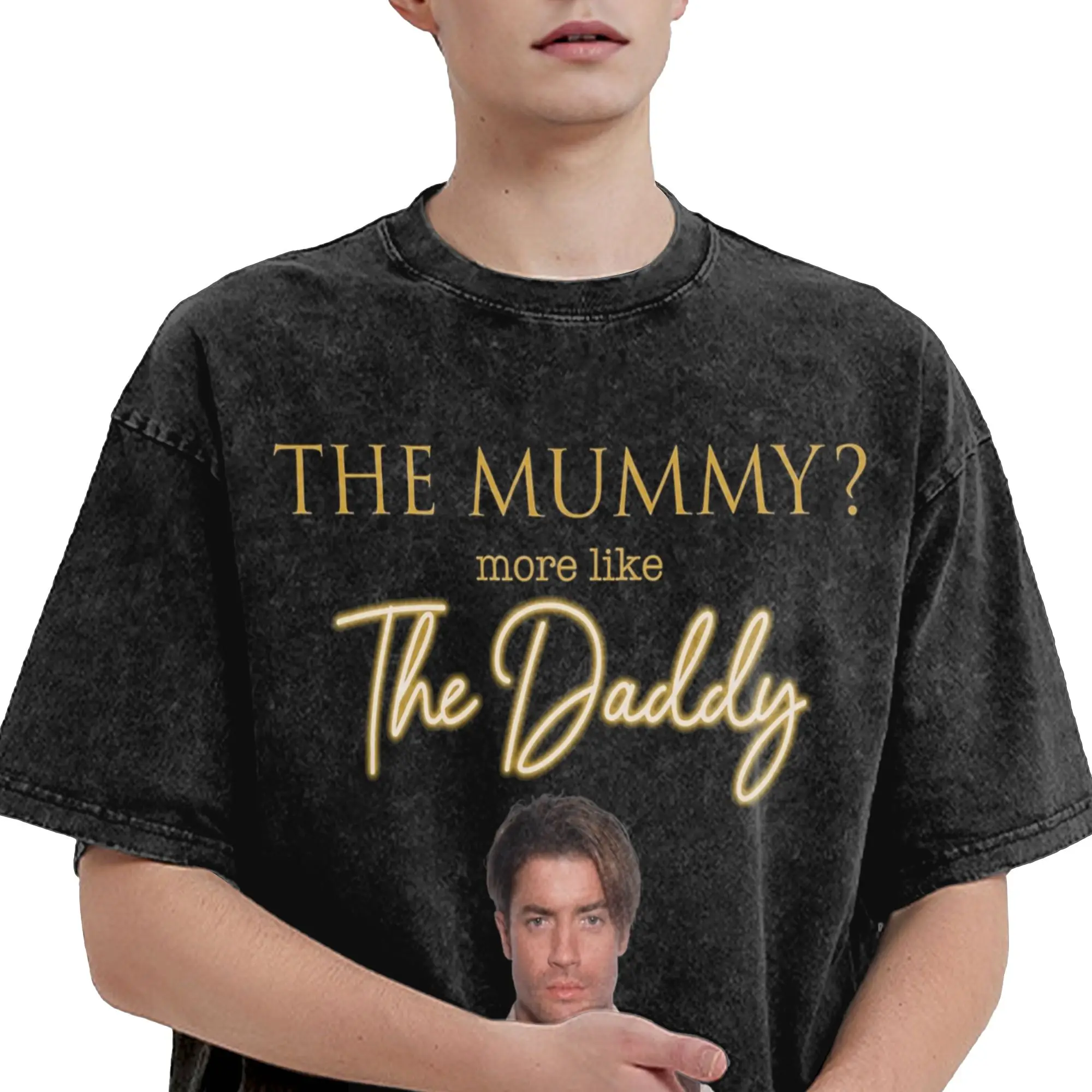 The Mummy 25th Anniversary T Shirts Hip Hop Washed Short Sleeve Harajuku T-Shirt  Vintage for Men Women Streetwear