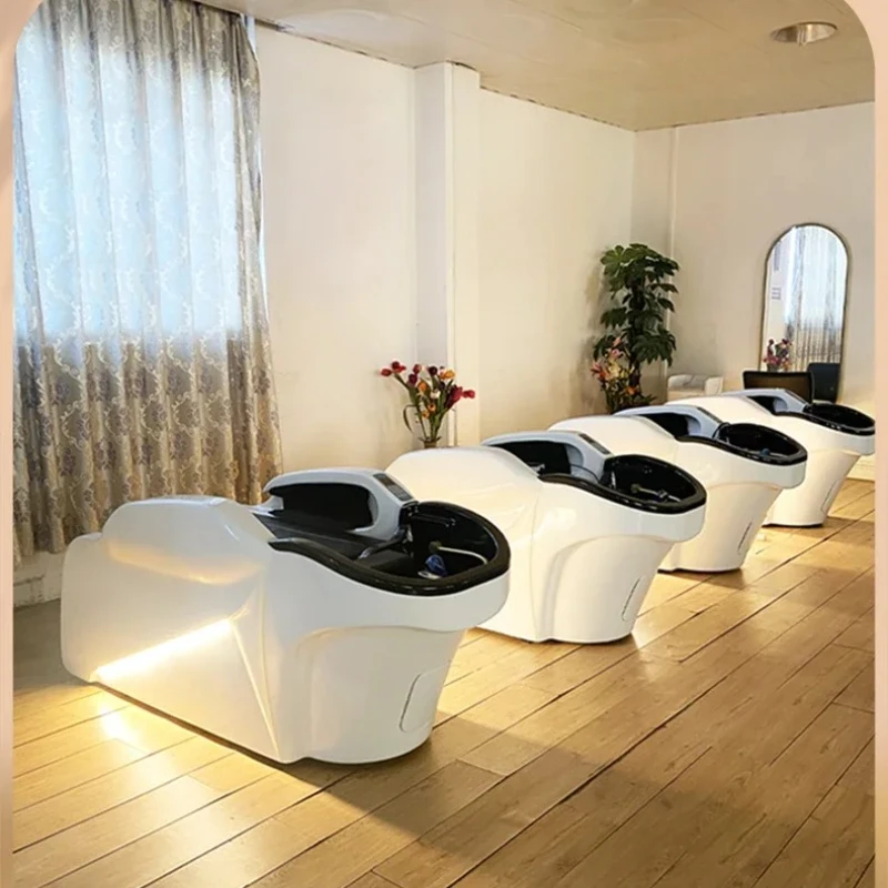 

Italian Luxury Shampoo Bed Professional Hairdresser Washing Makeup Shampoo Chair Spa Water Therapy Cama Champú Rendy Furniture