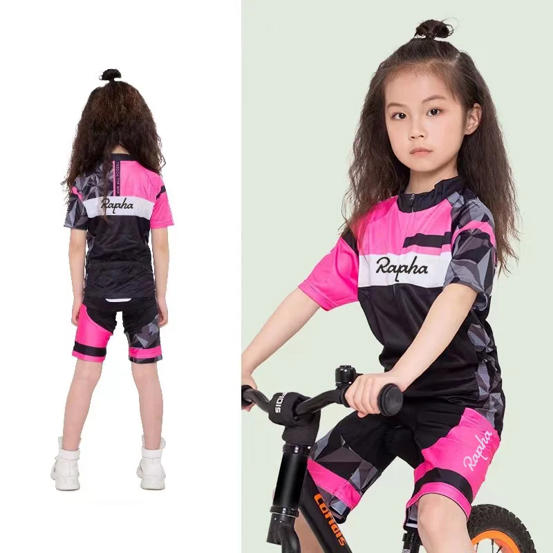 Children\'s cycling clothes, boys\' sportswear, girls\' cycling sets, comfortable and breathable children\'s cycling equipment