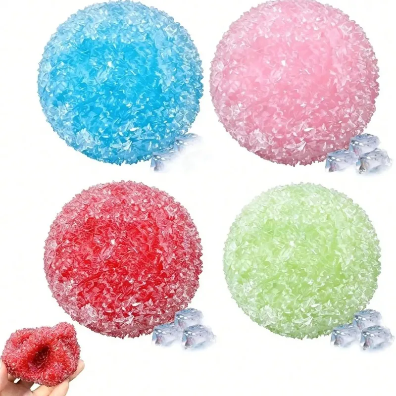 Eiskugel-Malzose Squishy Spielzeug Blau Sensorisches Stressabbau-Spielzeug Simuliertes Transparentes Anti-Stress Langsam Zurückfederndes Dekompressionsspielzeug