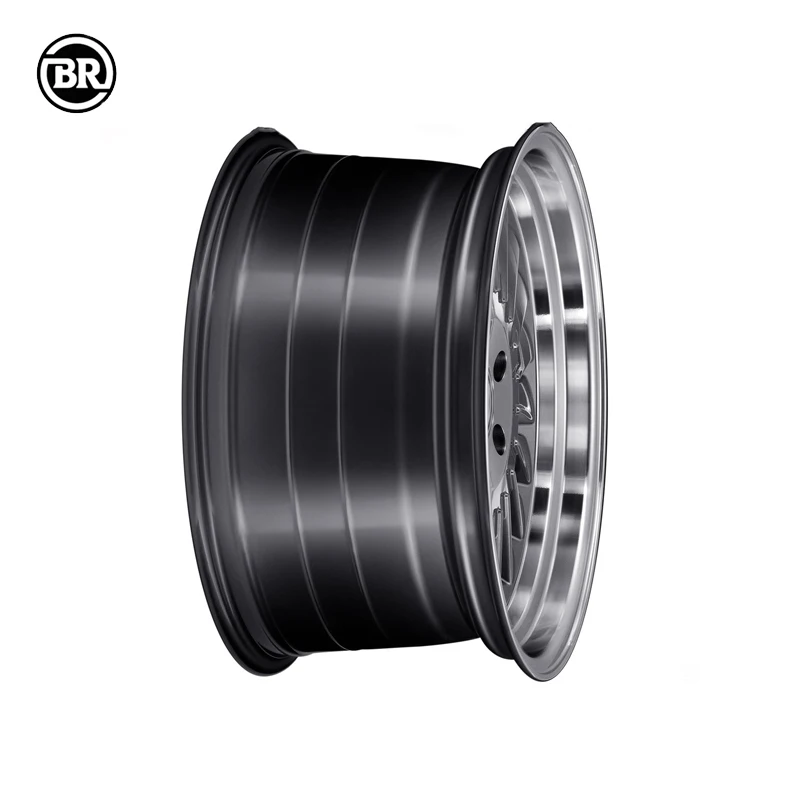 Custom Smoke Gray Matte Polished Finish 18-26 Inch Racing Car Wheels Deep Dish Forged 5*130 Rims With Polished Lip