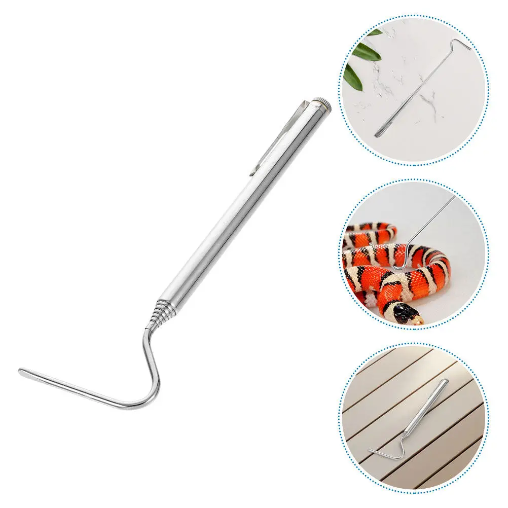 Stainless Steel 26 Inch Extendable Snake Hook Retractable Reptile Tongs for Containment and Expert Control
