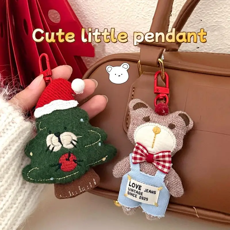 Portachiavi con Orsetto in Peluche Cartone Animato, Ciondolo Decorativo per Zaino, Accessorio Regalo