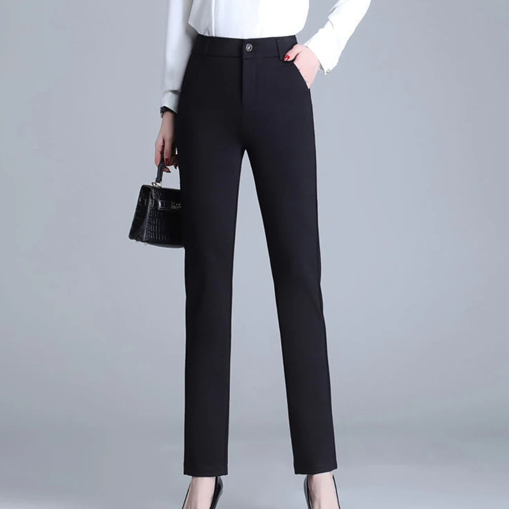 

Брюки для повседневных выходов, размеры 3XL, 4XL, с высокой талией, удобные женские брюки, легкие офисные однотонные брюки, повседневный стиль