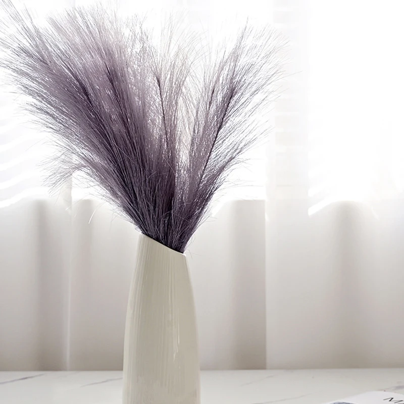 باقة القصب الاصطناعية عشب بامباس الاصطناعي 16.9 بوصة عشب بامباس ديكور بوهو زهرة أرجواني فاتح متين وسهل الاستخدام