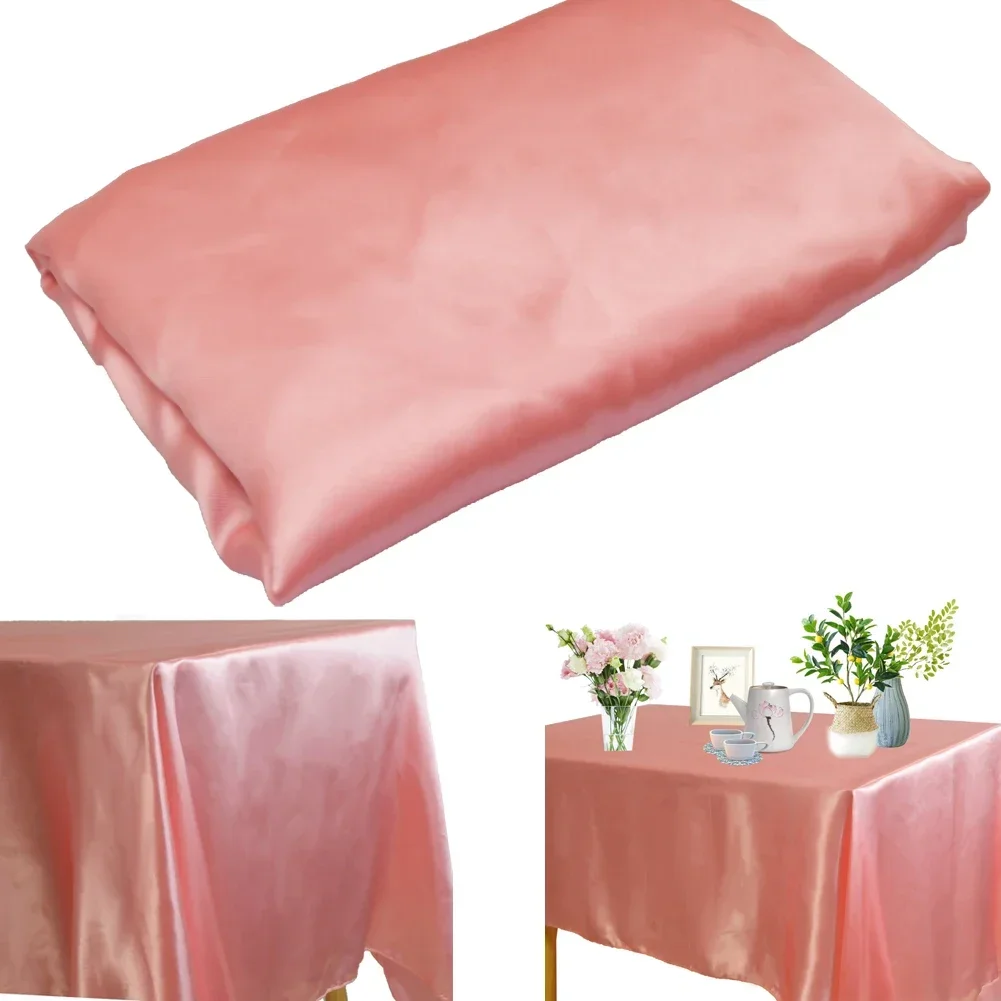 Rectangle Satin Tablecloth Overlays Wedding Banquet Decor Home Dining Table Cover For Christmas Baby Shower Birthday Table Cloth