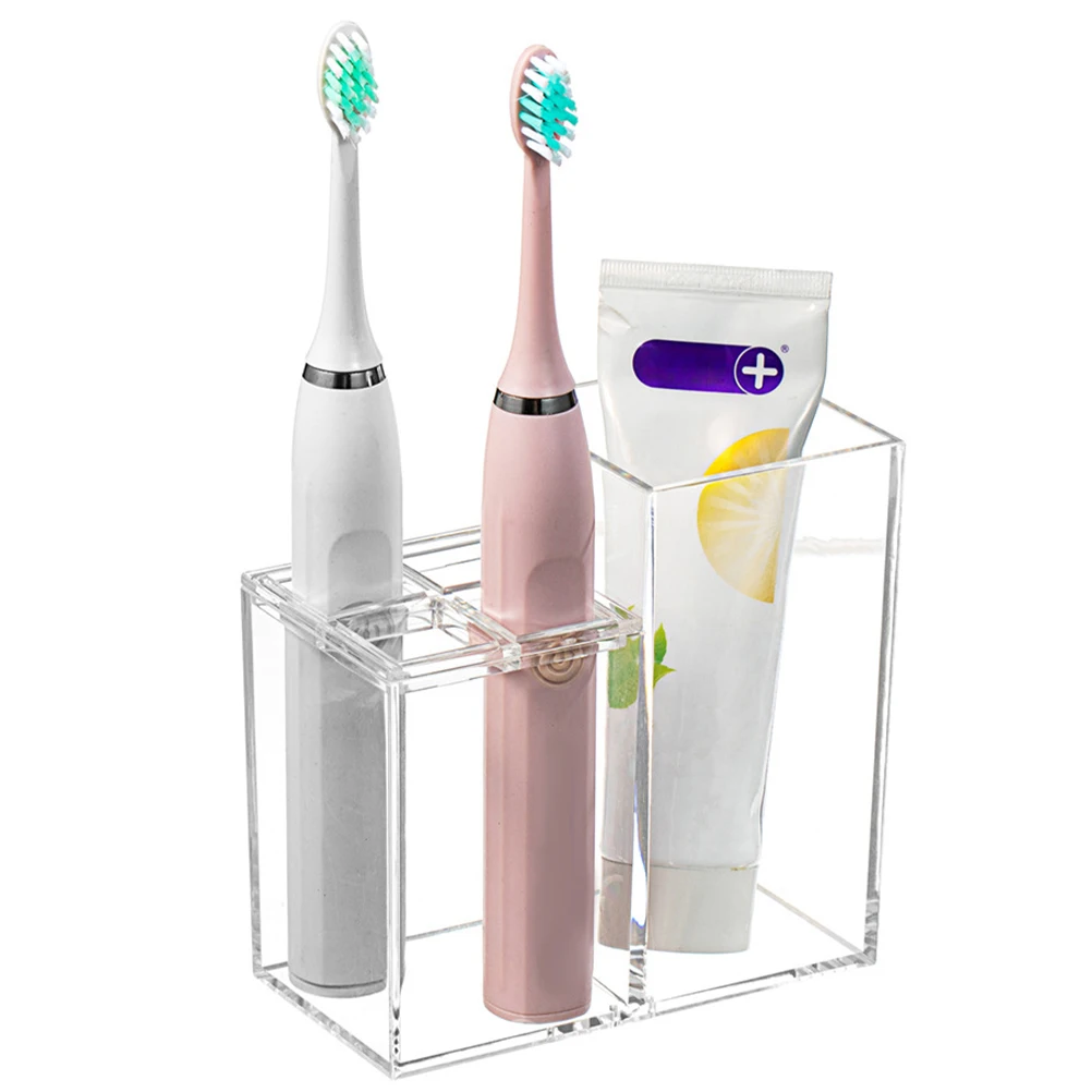 

Multi-Functional Acrylic Toothbrush Organizer Transparent Pen Holder Desktop Makeup Brush Holder Cosmetics Storage Container