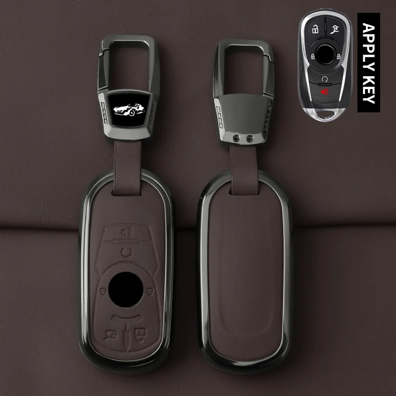 Zinc Alloy Leather Key Fob Cover Anti-Scratch,For Funda Llave Coche Para Buick Envision Enclave Encore LaCrosse 2017 2018 