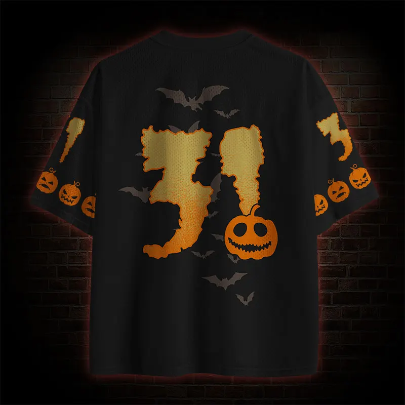 2026 New Halloween Retro Gothic Dark Unisex Jersey,Vintage Bat Pumpkin Skull Graphic,Adult and Kids Available,For Party Festival