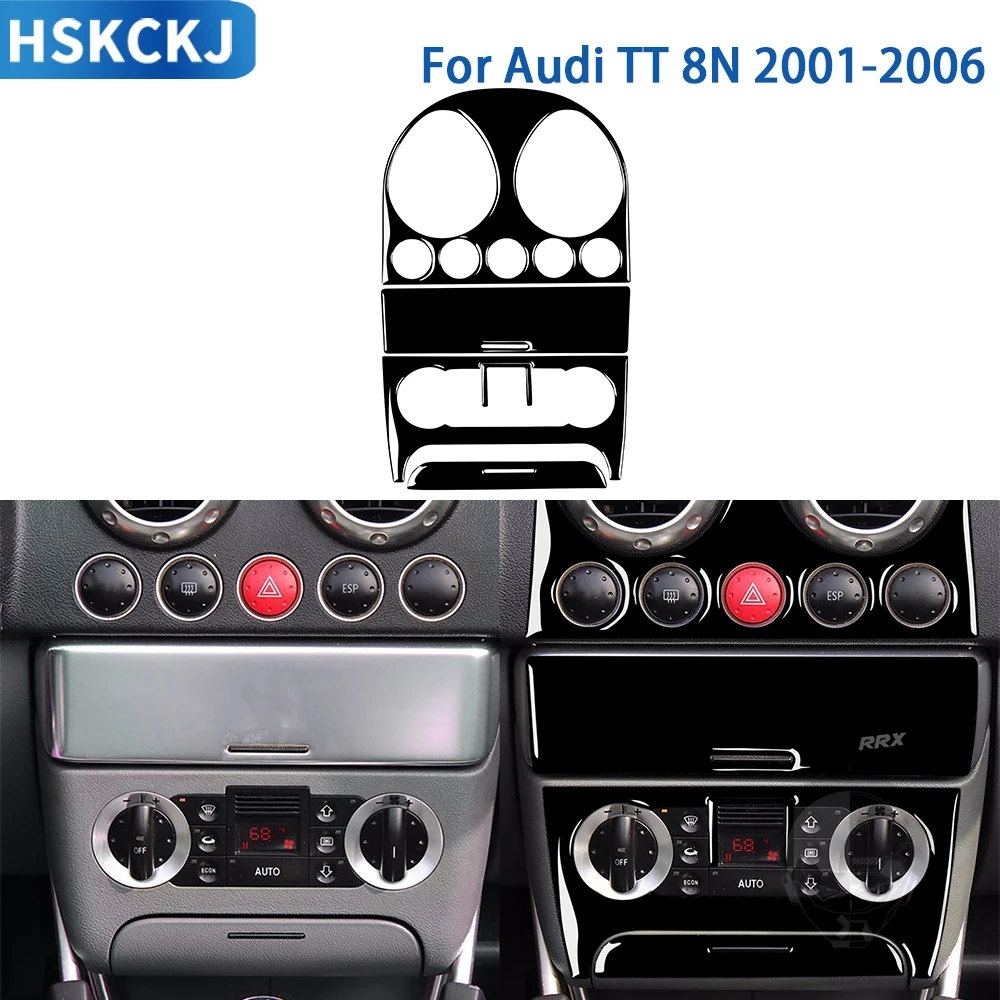 For Audi TT 8N 2001 2002 2003 2004 2005 2006 Black Plastic Accessories Car Interior Air Conditioner AC Air Outlet Sticker