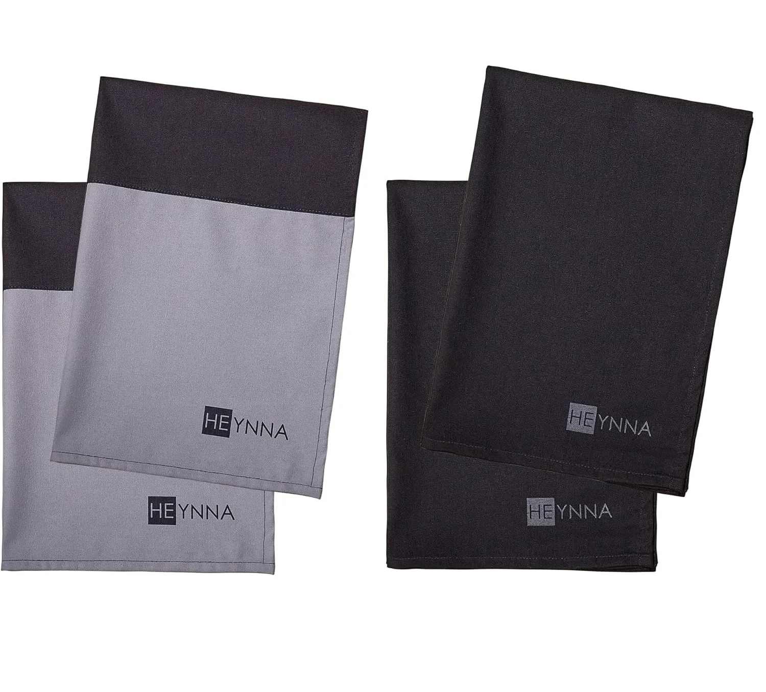 Set van 4 keukendoeken 100% katoen absorberend grijs zwart, handdoek voor vaatdoek huishoudelijk duurzaam