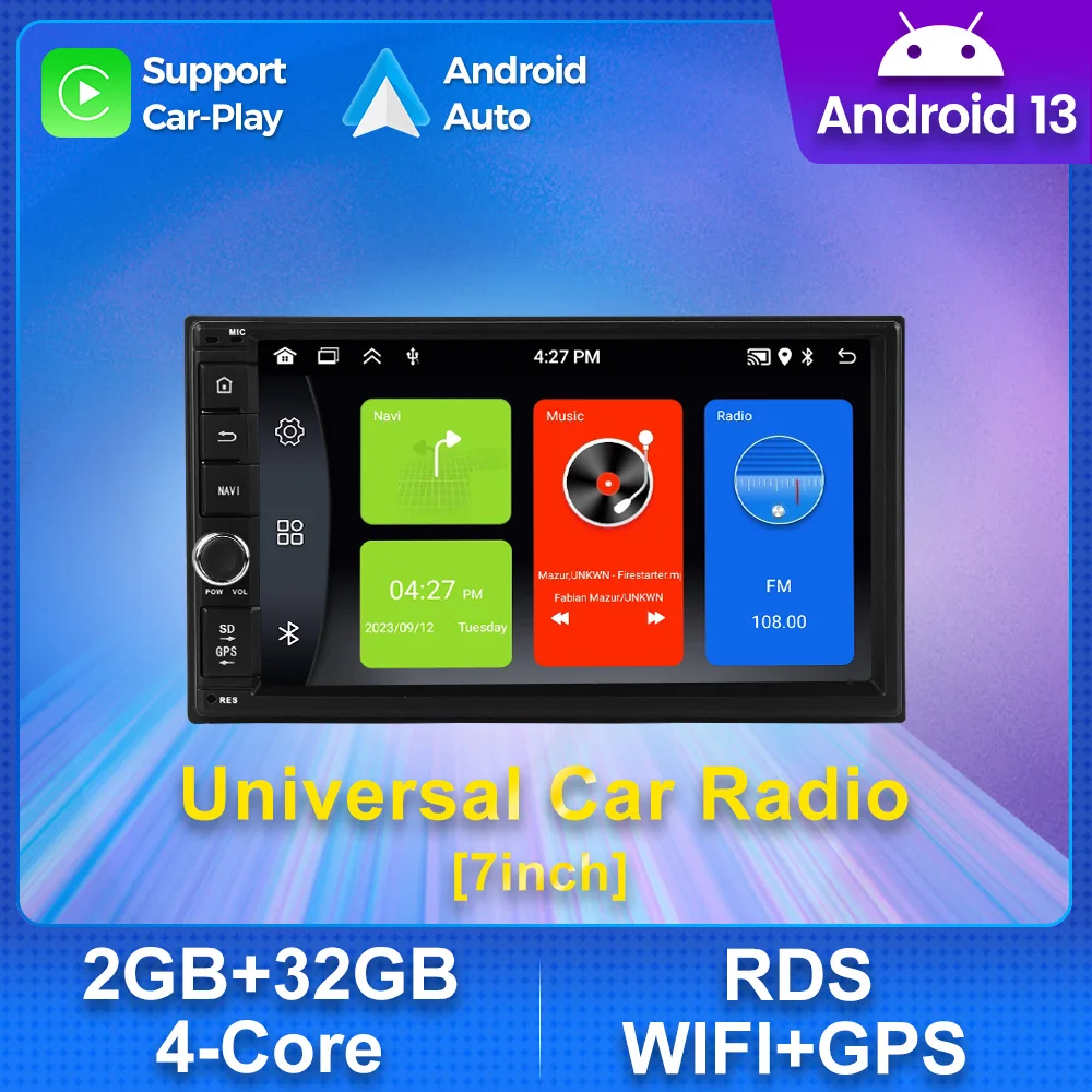 

7" HD Screen Smart Systems of The Car Radio Media Player BT Navigation GPS for Land Rover Suzuki Subaru Seat with Colorful Lamp
