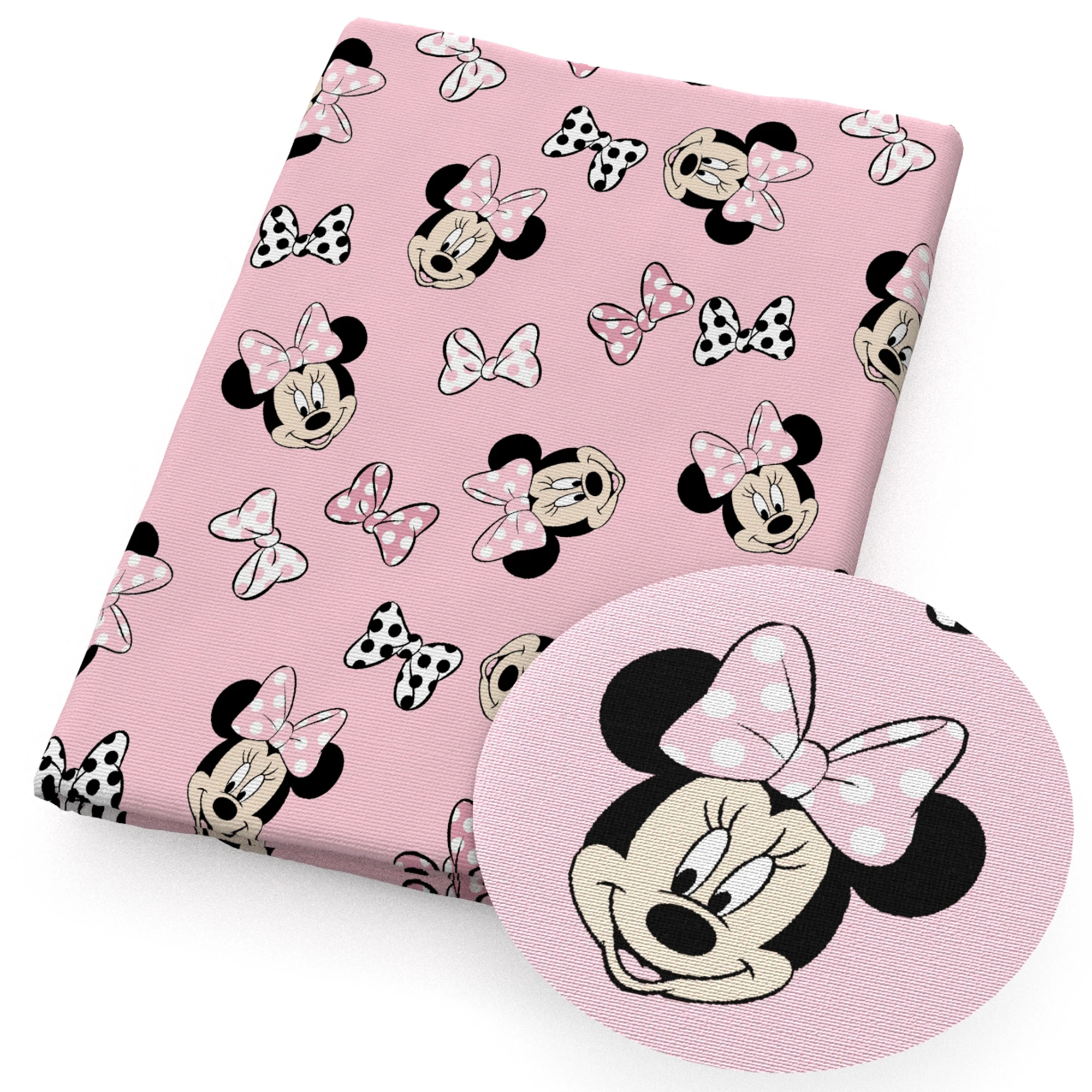 Disney Minnie Mouse 50*145cm Patchwork Polyester Cotton Fabric Tissue Sewing Quilting Fabrics Needlework Material DIY Handmade