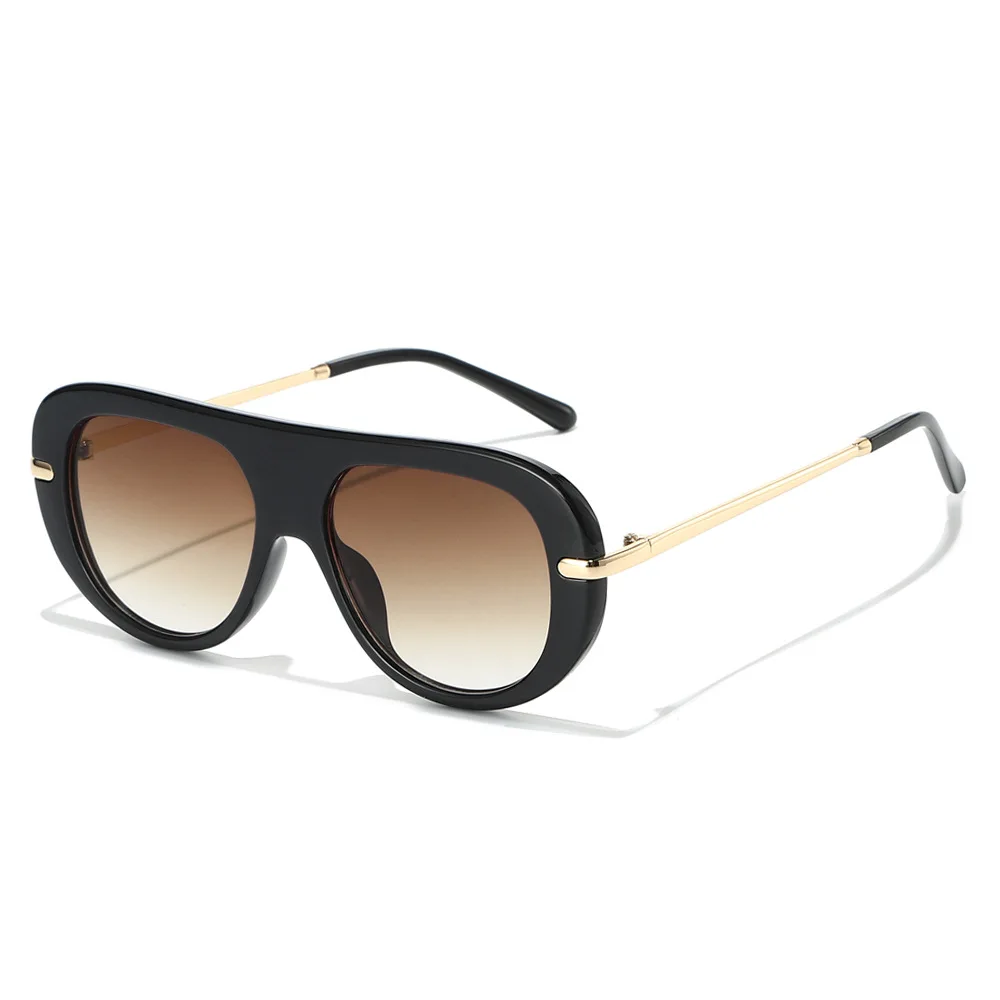 

0076 Stylish Pilot Sunglasses for Men Women, Vintage Fashion Aviator Sun Glasses, Premium Personalized Metal Oval Shades 605517