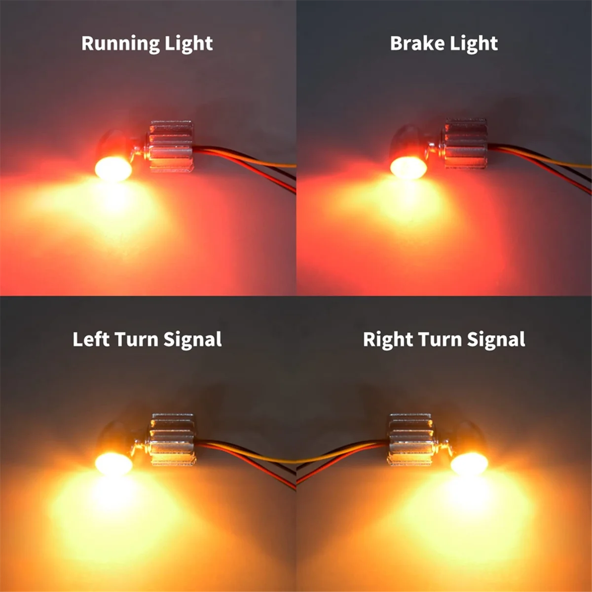 AAAL Motorrad Blinker Mini Blinker LED Laufbremsleuchte Universal für Touring Softail Dyna Schwarz