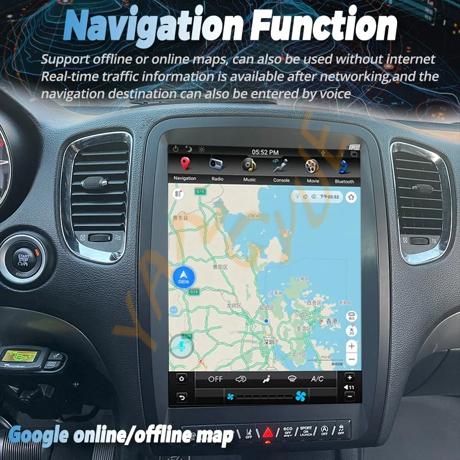 13-calowy ekran Carplay Android QLED Radio 2din do Dodge Durango 2011-2020 GPS Samochodowy Odtwarzacz Multimedialny Wideo Stereo Navi Head Unit