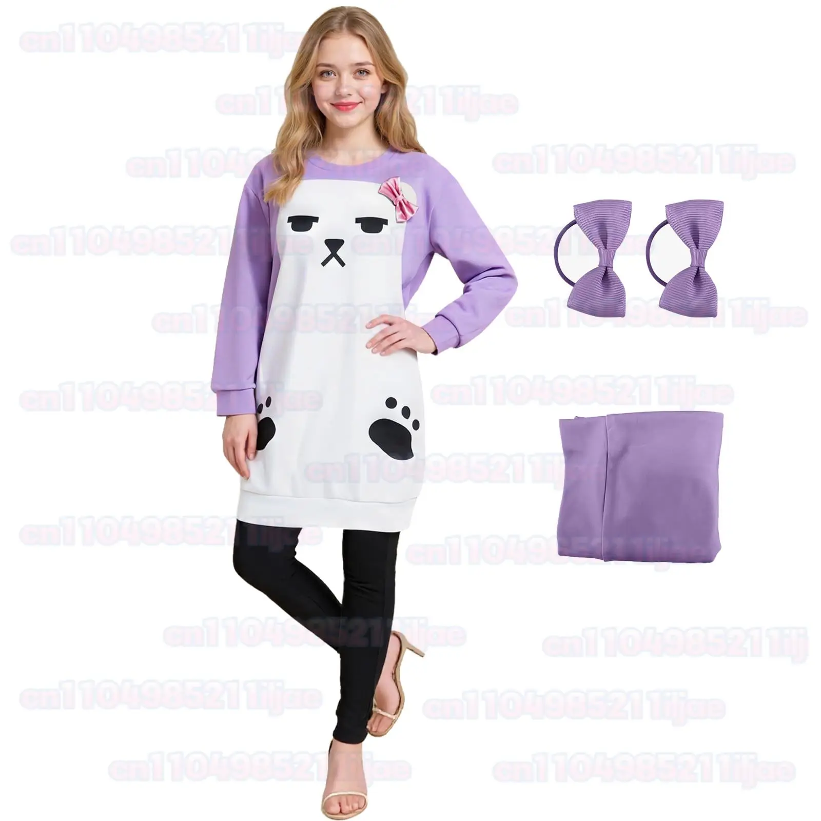 

Demon Hunters Zoey Cosplay Sleepwear Tops Pants Women Polyester Printed Kpop mira Sleep Set Carnival Party Performance Costumes