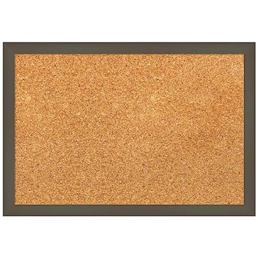 

Natural Cork Board for Wall 13x19 Vision Board with Grey Wood Frame Small Corkboard Office Decor for Home Organization Modern C