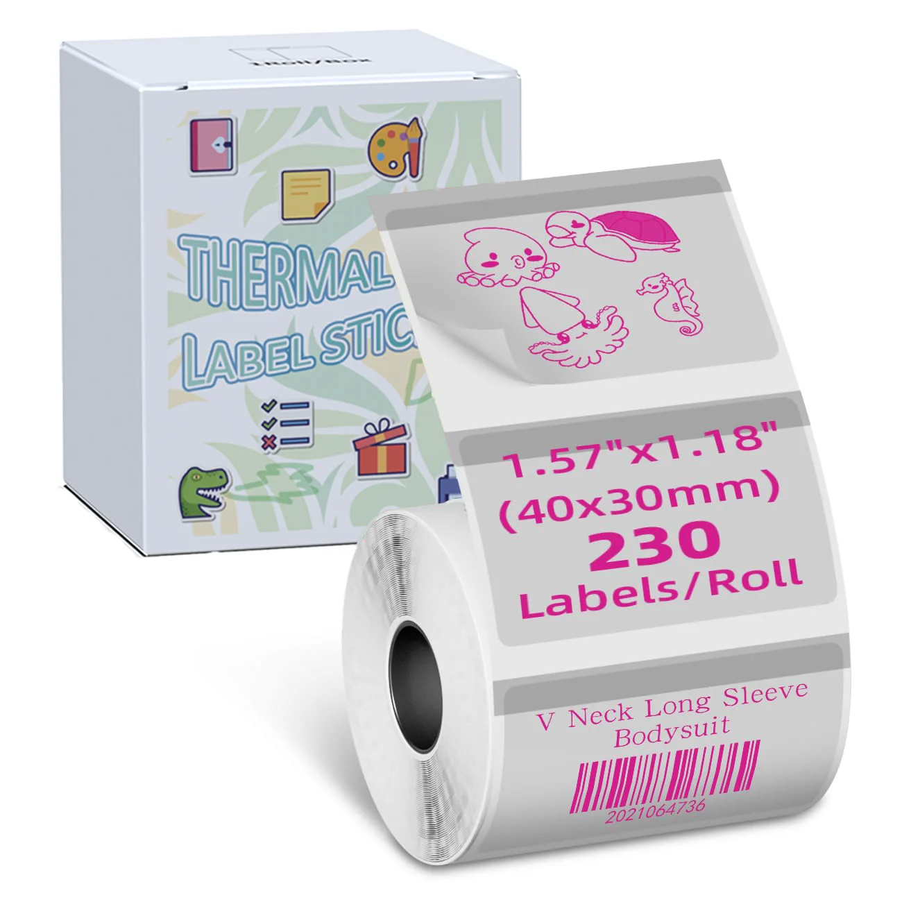 Autocollant Transparent et Rectangulaire Rose pour M110/M220/M221/M120, Rouleau de 40x30mm, 230 Pièces