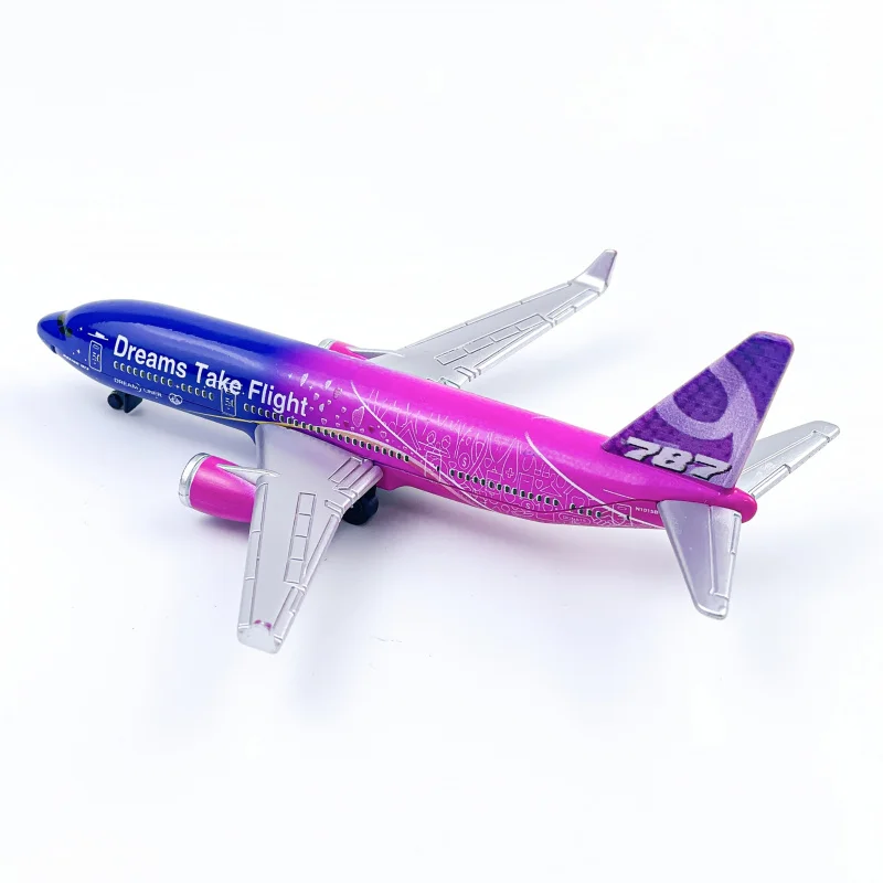 طائرة نموذجية ملونة 787، زخرفة تزيين سطح المكتب، مناسبة للتجميع وإعطاء الهدايا، نموذج معدني مصبوب #3