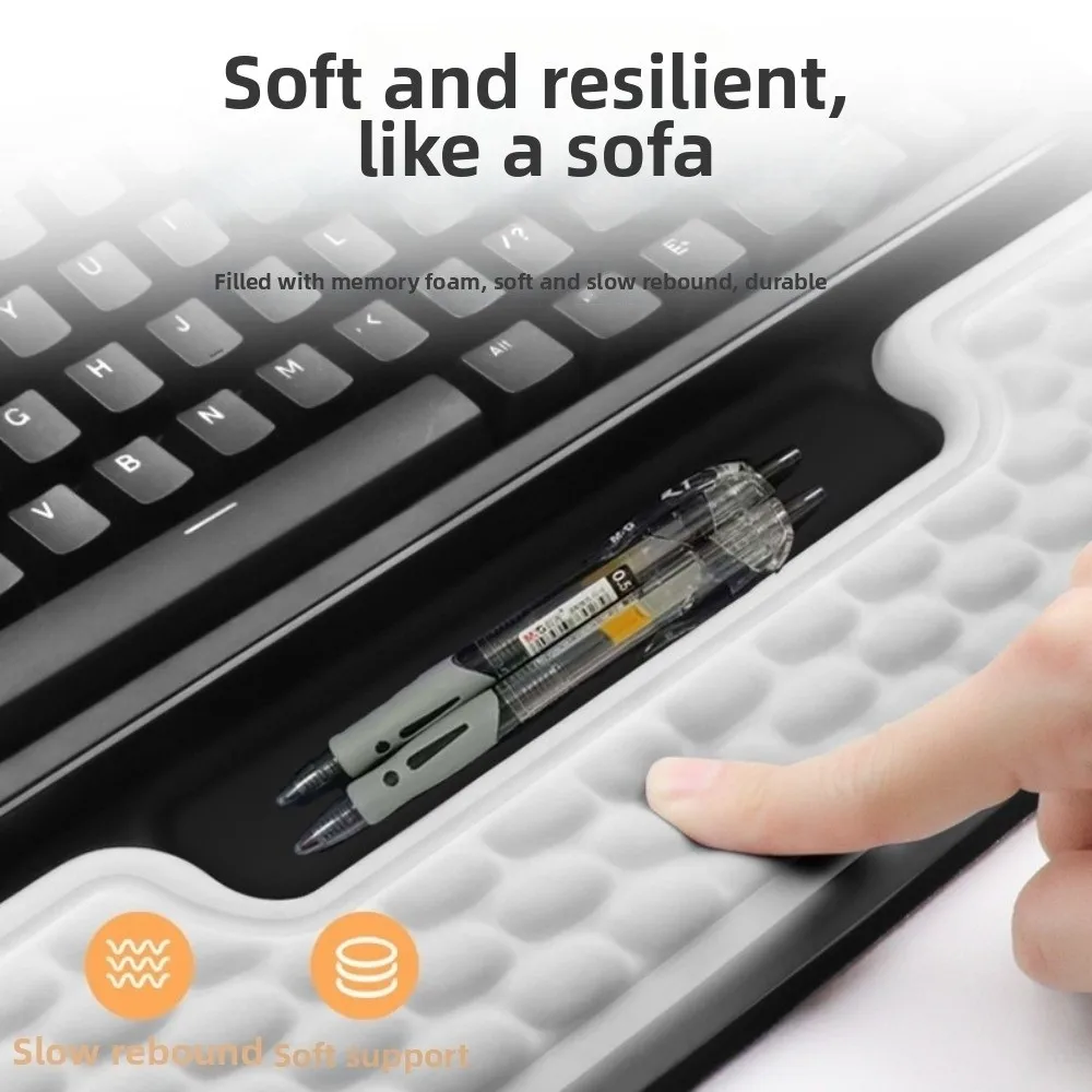 Computer Integrated Keyboard Stand Soft Tilted Wrist Support Pad Non-Slip Portable Ergonomic Keyboard Riser Office Use