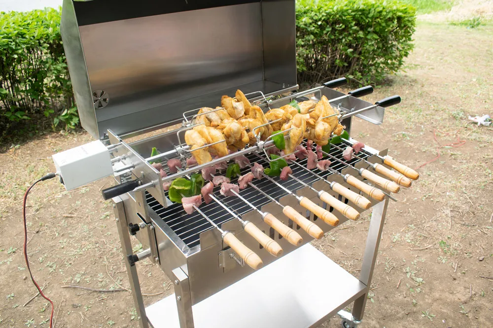 Outdoor With Lid Brazilian Rotating Barbecue BBQ Grill