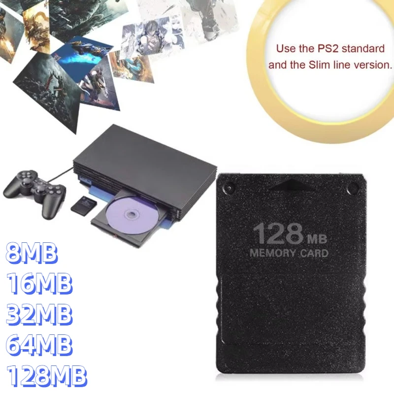 8M / 16M / 32M / 64M /128M Memory Card Save Game Data Stick Module For PlayStation 2 PS2 Extended Card Game Saver