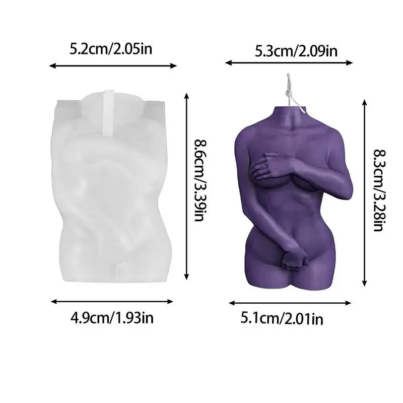 Moule en silicone pour bougie de corps de femme timide, bricolage, aromathérapie, fournitures exécutives