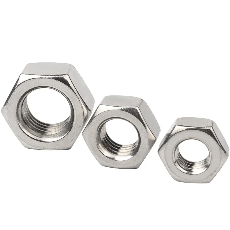 

304 Stainless Steel Hexagon Nut Metric System DIN934 Nut Hexagon Nut M1M1.2M1.4M1.6M2M2.5M3M6M1M14M18 M20 M22