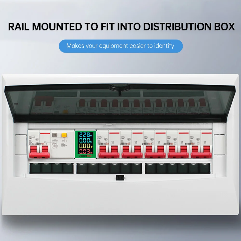 35mm Din Rail AC Monitor 110V 220V 100A Napięcie Prąd Współczynnik mocy Aktywny KWH Miernik energii elektrycznej Inteligentne zabezpieczenie obwodu