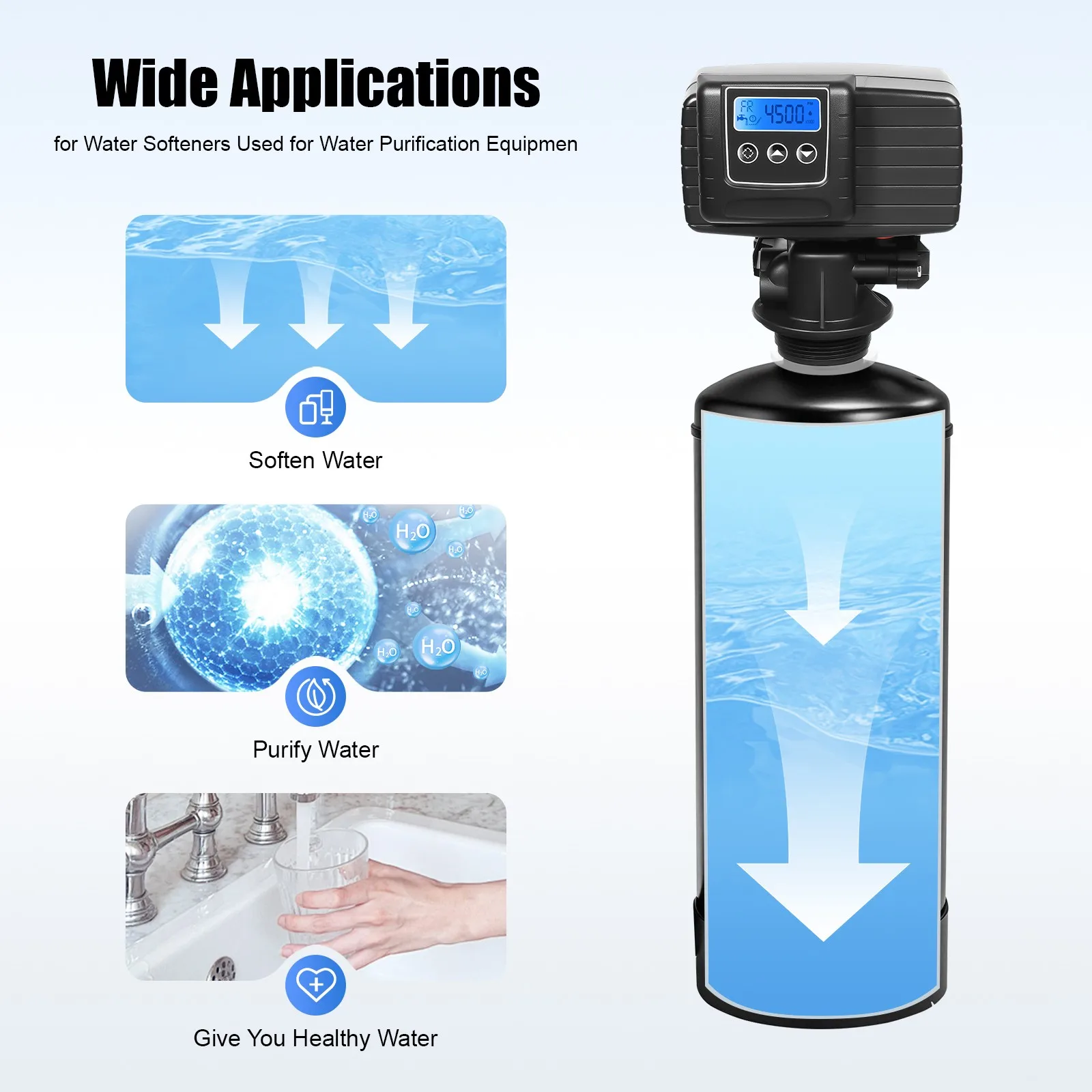 5600xstst Water Softener Control Valve 2T/H, Automatic Valve for Whole House Water Filtration