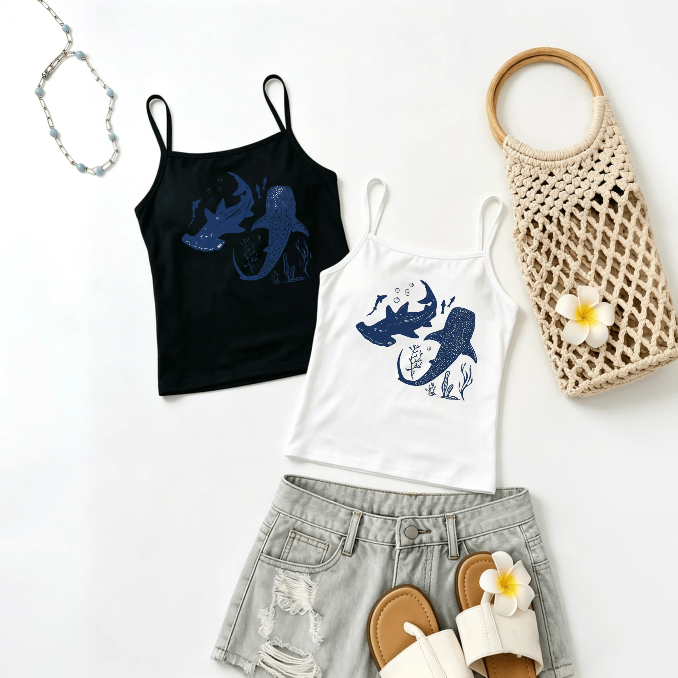 Canotta da donna con spalline  - Aquarium Fish Shark recensione e prezzo