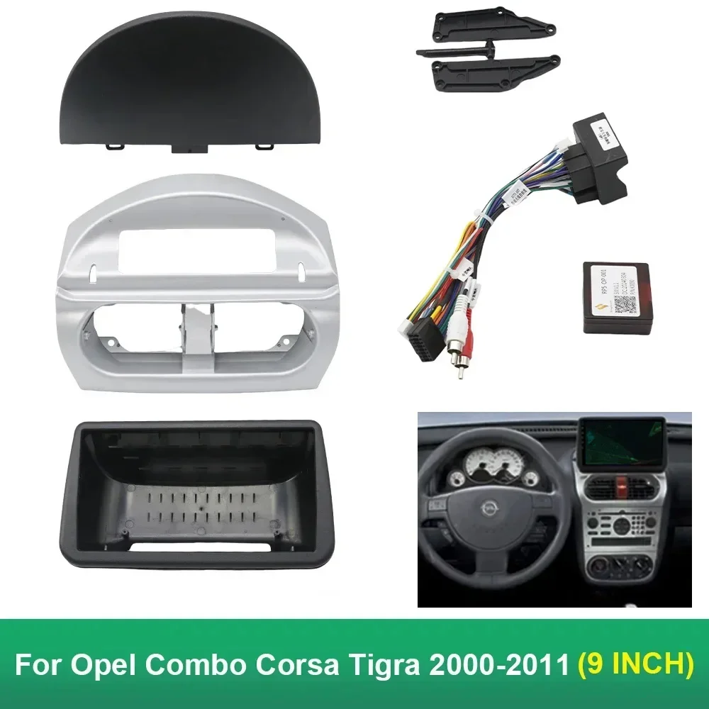 9 Inch Car Frame Fascia Adapter Canbus Box Decoder Android Radio Dash Fitting Panel Kit For Opel Combo Corsa Tigra