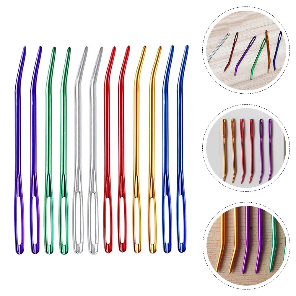 

12 Pcs Stitching Needles Big Eye Looper Tapestry Blanket Yarn Major Sewing Knitting Accessories