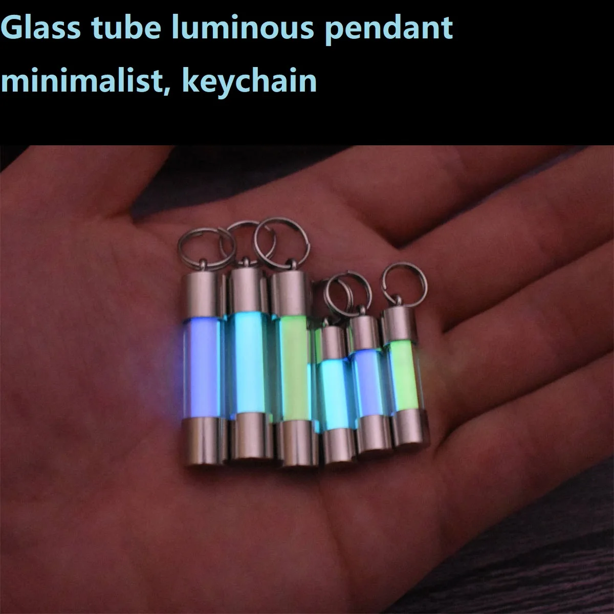 

Подвеска-трубка ночника, брелок Edc, трубка без трития, минималистичный светящийся кулон из нержавеющей стали, стекло, вечный свет