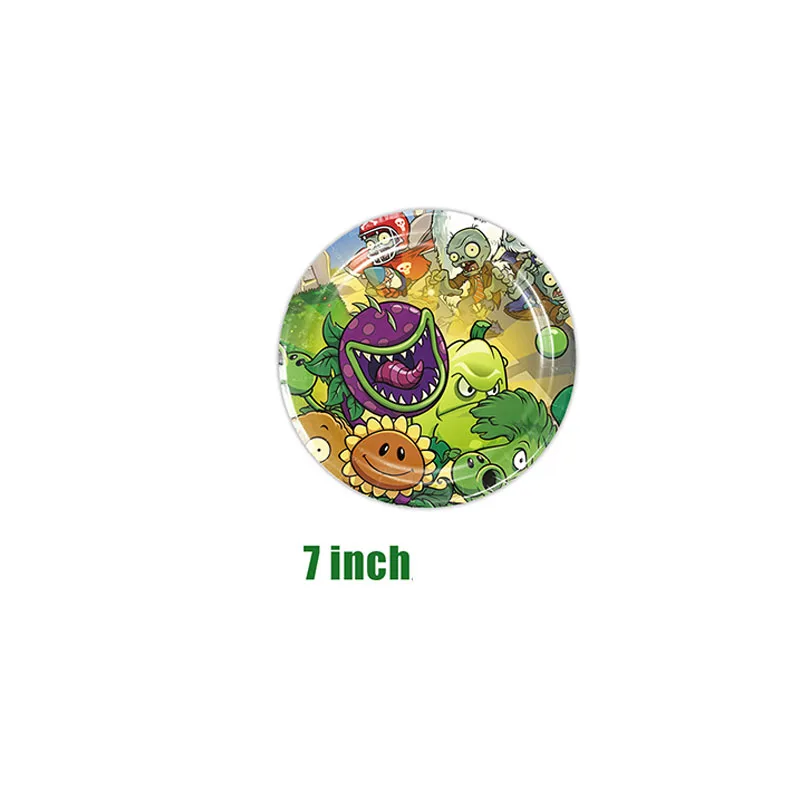 Plants vs. Zombies Disposable Tableware boy birthday Party Supplies PVZ Decoration cake topper Cup Plate Banner background