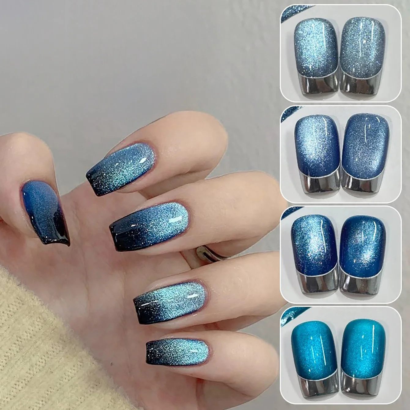 

1 шт. SHAKA Summer Blue Ocean Cat Eye Гель-лак для ногтей 2025 Новый стиль Синие универсальные отбеливающие стеклянные бусины Товары для дизайна ногтей
