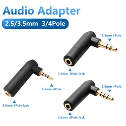 5PCS Gold-plated Connector 3.5mm Jack Female To 2.5mm 4Pole 3.5mm 3Pole Male Audio Stereo Plug L Shape Jack Adapter Connector